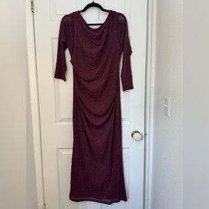 Candalite Petite Sparkle Evening Gown – PL (Petite Large) – Burgundy